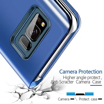 Smart Mirror Flip Puzdro Pre Samsung Galaxy S Rezacím Zariadením S10 S9 S8 S10e Poznámka 9 8 M10 M20 A9 A6 A7 A8 Plus J8 J6 2018 A20 A30 A40 A50 A60 A80