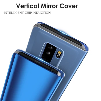 Smart Mirror Flip Puzdro Pre Samsung Galaxy S20 Plus S10 Lite S9 S8 S7 S6 Okraji A8 A9 A7 2018 A10 A20 A30 A40 A50 A51 A71 A70 Kryt