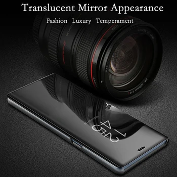 Smart Mirror Kožené puzdro Pre Huawei P Smart 2018 OBR-LX1 L21 Flip puzdro Na Pre Huawei P Smart 2019 POT-LX3 LX1 Zobraziť okno Kryt