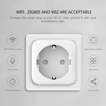 Smart Plug Wifi Smart Zásuvky Tuya Inteligentný Život App EÚ Pripojte Telefón Načasovanie Zásuvky Spínač, Diaľkové Ovládanie, Alexa Google Domov Mini IFTTT