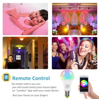 Smart Žiarovky Stmievateľné WiFi LED Žiarovka E27 Farba Mení Lampa RGB AC100-240V Magic Domov Pro APP Prevádzkovať Alexa Asistent Google