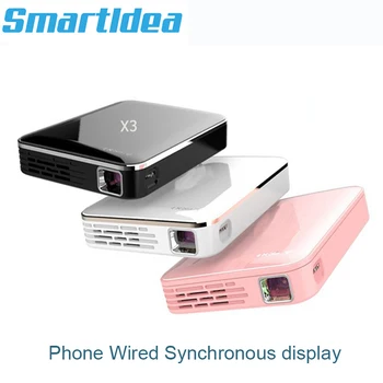 Smartldea X3 Vrecku DLP projektor káblové pripojenie s android telefónu iphone HD-USB batérie digitálne beamer home video proyector