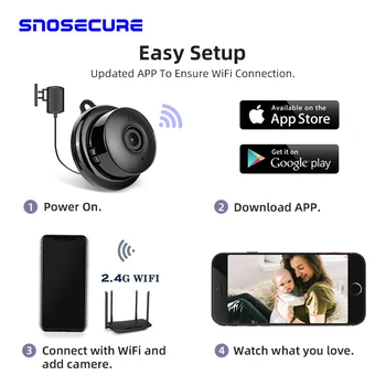 SNOSECURE Smart Home 1080P MINI WIFI Cloud Storage IP Kamera, Bezdrôtové Malé CCTV Nočné Videnie Detekcia Pohybu obojsmerné Audio