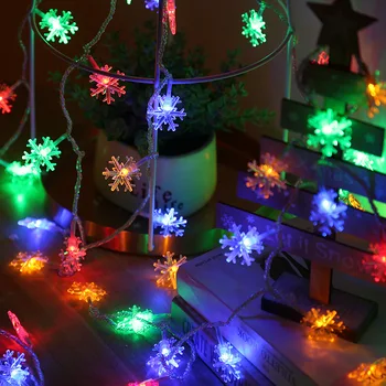 Snowflake Vianočné LED Reťazec Rozprávkových Svetiel Garland Vianočné Stromčeky a Dekorácie Veselé Vianočné Dekorácie Pre Domov 10Led 1,5 m
