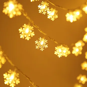 Snowflake Vianočné LED Reťazec Rozprávkových Svetiel Garland Vianočné Stromčeky a Dekorácie Veselé Vianočné Dekorácie Pre Domov 10Led 1,5 m