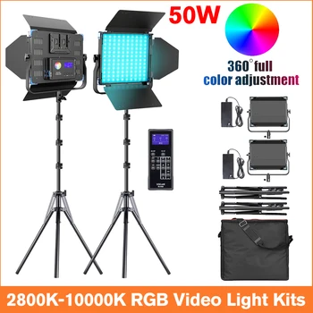 Sokani X50 RGB LED Panel Video Light Kit 2800K-10000K Studio Svetlo na fotografovanie Stmievateľné Diaľkové svetlá RGB pre Fotografie
