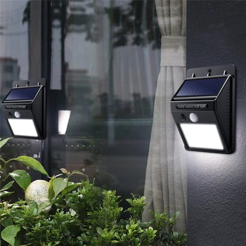 Solárne Pouličné LED Svetlo Pre vnútorné Záhradný Plot PIR Senzor Detekcie Nástenné Lampy Solárne Nepremokavé Nástenné svietidlo