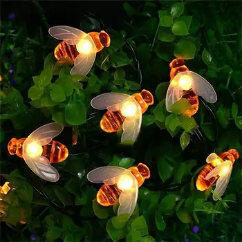 Solárny Roztomilý Honey Bee Tvar LED Reťazec Svetlo Domov Vianoce Svadobné Party Dekorácie Vonkajší Záhradný Plot, Terasa, Dekor