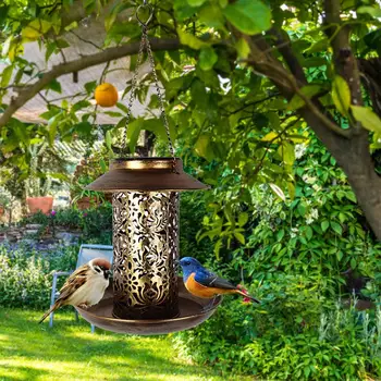 Solárny Vtáčie Krmítko Ľahké Nepremokavé Vintage Závesné Vonkajšie Solárne Lampy Tvar Citlivých Senzorov Solárne Záhradné Svetlo