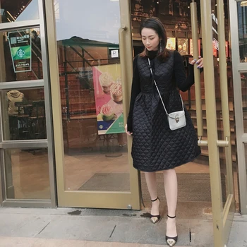SONDR 2020 Nové Autum Zimné Móda Bavlnené Šaty Ženy bez Rukávov Kolo Golier motýlik Slim Koleno Dĺžke Slim Japonskom Štýle