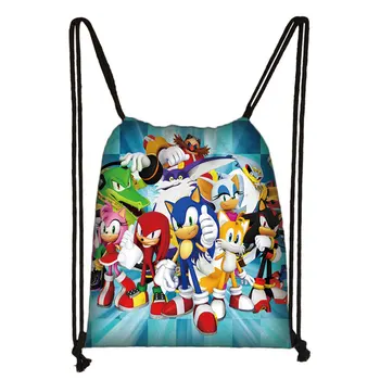 Sonic Boom Ježkovia Cartoon Deti Šnúrkou Batoh Nakupovanie Školy Cestovanie Strany Tašky Darčekové 38*32 CM