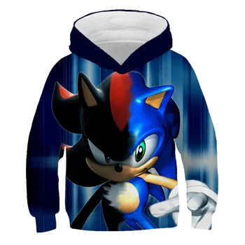 Sonic the Hedgehog 3D Chlapci dievčatá Mikina Deti Sonic Hoodies Jesenné a zimné Oblečenie s Dlhým Rukávom Cartoon Deti Oblečenie