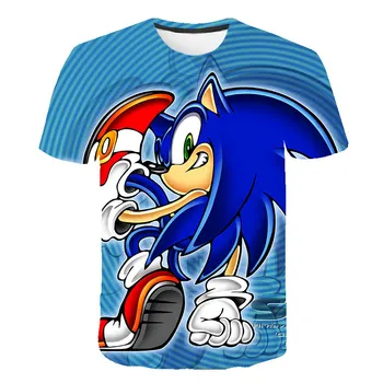 Sonic The Hedgehog 4-14 Rok Deti Oblečenie Cartoon T-Shirt Vytlačené Harajuku Letné Tričko Chlapcov Tee Dieťa Topy Deti T-Shirts