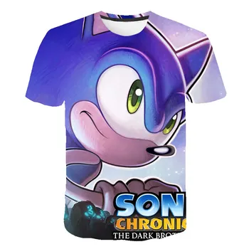 Sonic The Hedgehog 4-14 Rok Deti Oblečenie Cartoon T-Shirt Vytlačené Harajuku Letné Tričko Chlapcov Tee Dieťa Topy Deti T-Shirts