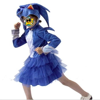 Sonic The Hedgehog Cartoon Kostým Detský Chlapci Dievčatá Cosplay Sonic, Obliecť Prop Fáze Výkonu Oblečenie Halloween Party Kostým