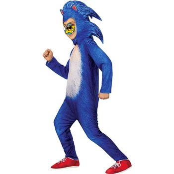 Sonic The Hedgehog Cartoon Kostým Detský Chlapci Dievčatá Cosplay Sonic, Obliecť Prop Fáze Výkonu Oblečenie Halloween Party Kostým