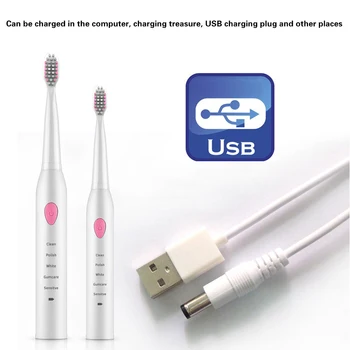 Sonická Elektrická zubná Kefka 4 sensiflex 5 Režimami Čistenia USB Nabíjačka Zubná Kefka elektrická zubná kefka lansung U1 inovované kefa 4
