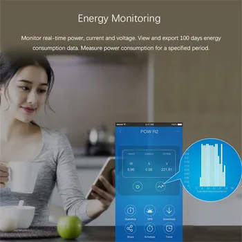 Sonoff Pow R2 Wifi Smart Switch Ewelink S Vyššou Presnosťou Sledovať Spotrebu Energie, Smart Home Power Meranie Pomocou Alexa Google