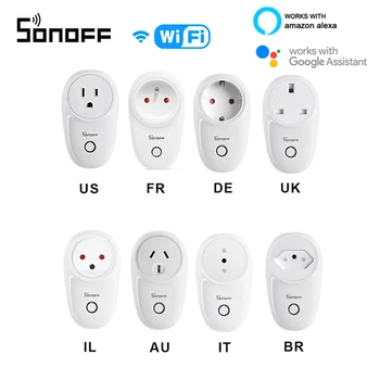 Sonoff S26 WiFi Smart Zásuvky EÚ, UK, USA, AU Plug Power Basic zásuviek Smart Home Prepínač Pracovať s Alexa google Assistent IFTTT