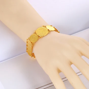 SONYA Islam Antické Mince Náramky Pre Ženy Trendy Zlatá Farba Reťazí Náramky Dubaj Zlatá Farba Šperky Bijoux Femme