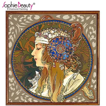 Sophie Krásy diy Diamond maľovanie cross stitch mozaiky plné Námestie Výšivky Krásy Lady crystal sady ozdobné vyšívanie Umenie