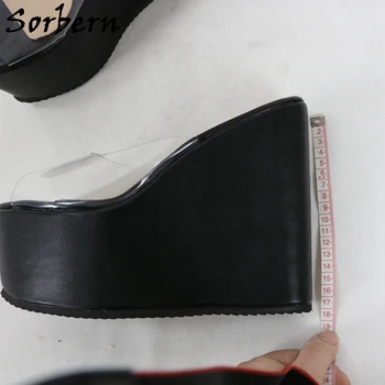 Sorbern Transparentné Pvc Ženy Sandále Pošmyknúť Na Dámske Sandále V Lete Roku 2020 Topánky Peep Prsty Veľkosť 12 Popruh Podpätky Dámy Podpätky
