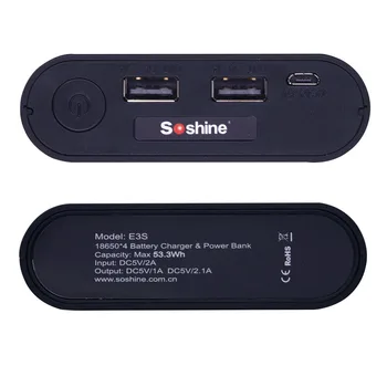 SoShine E3S 4x 18650 Batérie, LCD Displej Napájanie Banka Nabíjačka pre iPhone pre Samsung Mobile USB Prenosné Osvetlenie Príslušenstvo