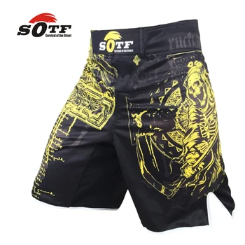 SOTF žltá Azrael priedušná športové fitness mma boj boxerské šortky Tiger muay thai boxing šortky mma krátke prétoriánov boxeo