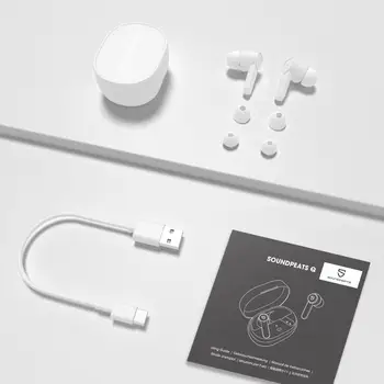 SOUNDPEATS Q Bezdrôtové Slúchadlá Bluetooth 5.0 in-Ear Bezdrôtové Nabíjanie, Slúchadlá s 4-Mic 10 mm Ovládač Dotykové Ovládanie USB-C Poplatku