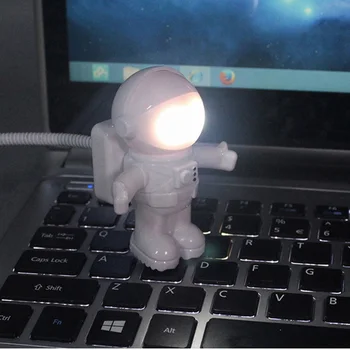 Spaceman Astronaut USB Trubice LED Nočné Svetlo Biele Flexibilné Lampa Pre Počítač, Notebook, PC, Notebook Čítanie Prenosné DC 5V Nové