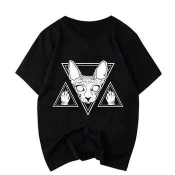 Sphynx Mačka Vám Ukazuje, Prostredné Prsty Kawaii T Košele Muži Móda Čierne Tričko Fashion T-Shirt Topy Priateľ Dar Nové