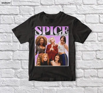 Spice Girls 90. rokov Vintage Unisex Čierne Tričko mužov tričko bavlnené tričko mužov lete fashion t-shirt euro veľkosť