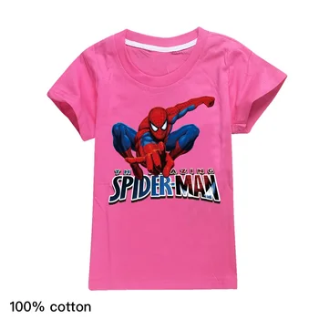 Spiderman Anime Letné Oblečenie Pre Deti Liana Krátky Rukáv T-shirt Bavlna Móda Voľný čas Detí Chlapci Dievčatá Topy
