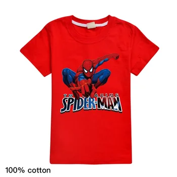 Spiderman Anime Letné Oblečenie Pre Deti Liana Krátky Rukáv T-shirt Bavlna Móda Voľný čas Detí Chlapci Dievčatá Topy