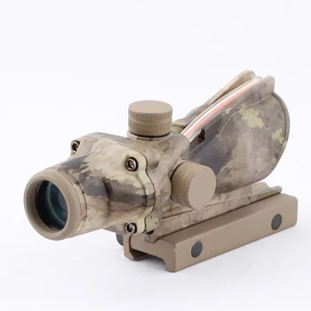 SPINA OPTIKA Kalibrovaný Pohľad Red Dot ACOG 4x32 Červené Vlákno Osvetlené Riflescope Combo (V/CP)