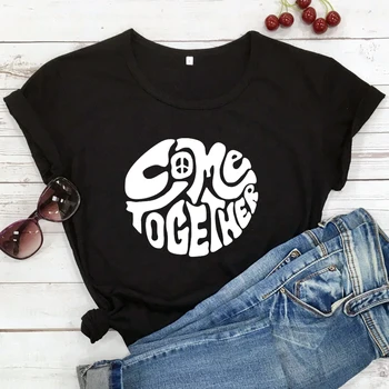 Spojili Bavlna T-shirt Bežné Ženy, Krátky Rukáv Tumblr Hippie Top Tričko