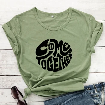 Spojili Bavlna T-shirt Bežné Ženy, Krátky Rukáv Tumblr Hippie Top Tričko