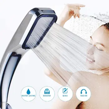 Sprcha Hlavu Námestie Vysokým Tlakom 300 Otvory Zrážok Sprcha Hlavu Nastaviť ABS s pochrómovaný Kúpeľňa Filtrované postrekovačom