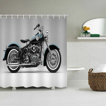 Sprchové Závesy Pekný Motocykel V Pohode Človek, Sprchový Záves Čierna Biela Art Vaňa Opony Polyester Waterproof Kúpeľňa Opony