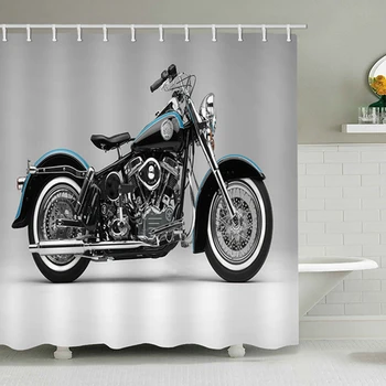 Sprchové Závesy Pekný Motocykel V Pohode Človek, Sprchový Záves Čierna Biela Art Vaňa Opony Polyester Waterproof Kúpeľňa Opony