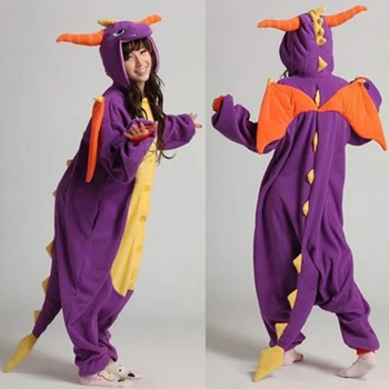 Spyro Pyžamo Dospelých, Deti, Cosplay Kostýmy Fialová Dragon Onesies Pre Unisex Tanec Fantázie Pyžamo Halloween Party Vianočný Darček
