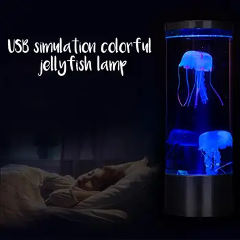 Spálňa Simulované Hypnotické Medúzy USB Nabíjanie Relaxačné LED Nočné Svetlo Domova Atmosféru, Čítanie Fantasy Farby