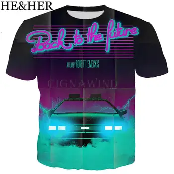 Späť do Budúcnosti Marty a Jeho Fusion Powered Budúce Auto tričko 3D tlač hip hop štýl tričko streetwear príležitostné letné topy