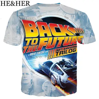 Späť do Budúcnosti Marty a Jeho Fusion Powered Budúce Auto tričko 3D tlač hip hop štýl tričko streetwear príležitostné letné topy