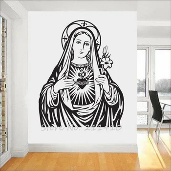 Srdce Panny Márie Stenu, Nálepky Domova Obývacia Izba Classic Katolíckej cirkvi Stenu Odtlačkový Adesivo de parede nástenná maľba A712