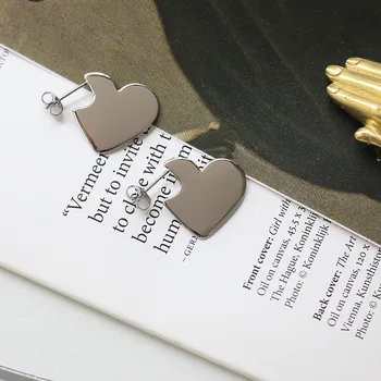 Srdce stud náušnice z nerezovej ocele pre ženy, zlatá farba unikátny minimalistický elegantné náušnice, módne 2020