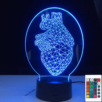 Srdce Trojuholník Nočného 3D Ilúziu Nočné Svetlo pre Deti Spálňa Decor Svetlo Dropshipping Led Tabuľka 3D Lampa Darček 3D-4956