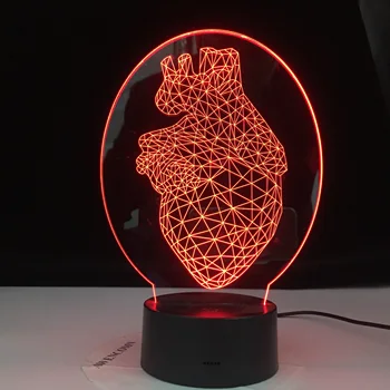 Srdce Trojuholník Nočného 3D Ilúziu Nočné Svetlo pre Deti Spálňa Decor Svetlo Dropshipping Led Tabuľka 3D Lampa Darček 3D-4956