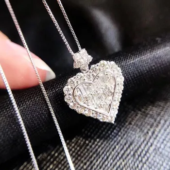 Srdce tvar Drop náušnice Diamond cz Reálne 925 Sterling silver Zapojenie Svadobné Visieť Náušnice pre ženy Kúzlo Strany šperky