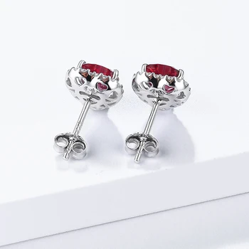 Srdce Vytvorené Ruby Stud Náušnice 925 Sterling Silver Šperky Pre Ženy, Drahé Kamene Kórejský Náušnice Zapojenie Jemné Šperky 2020